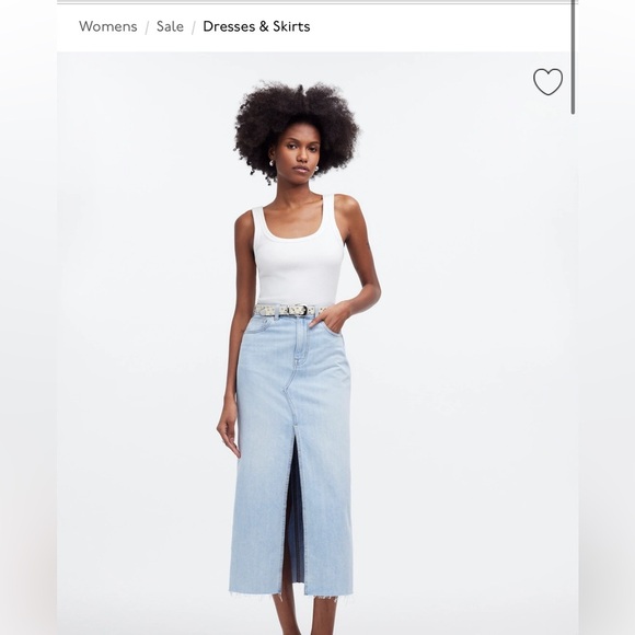 Madewell Rilee Denim Midi Skirt, size 25, NWT - Picture 1 of 8